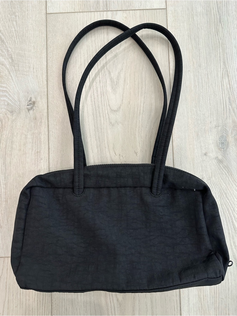 BAGGU Black Nylon Shoulder Bag Zip Top Tote Purse